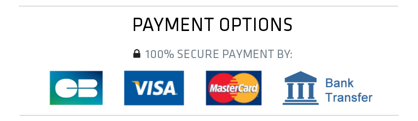 Payment Options - Secure Payment with Visa, Mastercard, and Bank Transfer